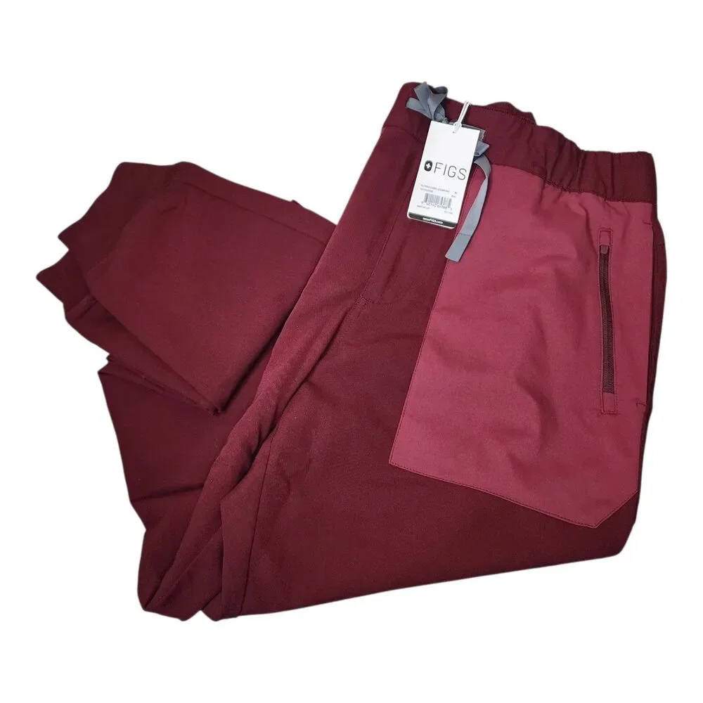 FIGS Chesoi Classic Jogger Pants Mens Medium Medical Scrubs Burgundy NWT